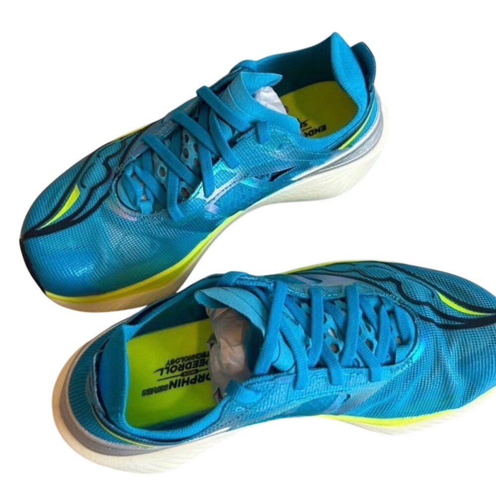 NIB Saucony Endorphin Elite Women 5.5 Vizi Blue Citron running shoes - Picture 4 of 5